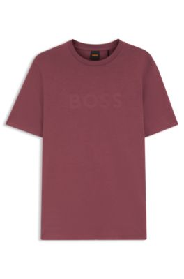 Camiseta de algod&oacute;n con logo tonal grande, Rojo