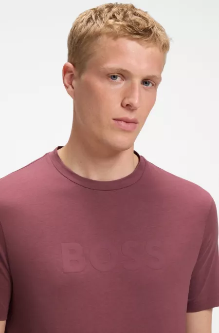 Regular-fit cotton T-shirt with modern logo