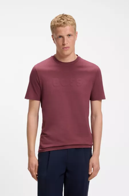 Regular-fit cotton T-shirt with modern logo