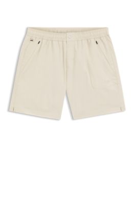 Short de bain &agrave; s&eacute;chage rapide avec logo, Blanc