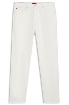 Jeans relaxed tapered fit, Blanco