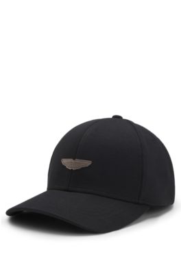 BOSS x ASTON MARTIN gorra con insignia alada de ante, Negro