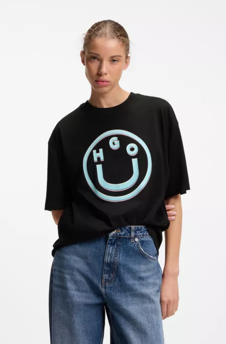 Cotton-jersey T-shirt with graphic print