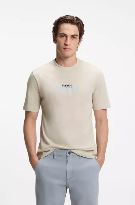 Cotton-jersey T-shirt with logo artwork