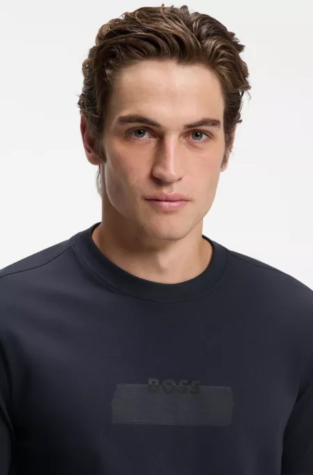 Cotton-jersey T-shirt with logo artwork