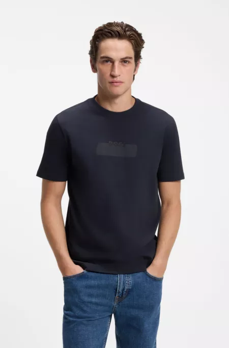 Cotton-jersey T-shirt with logo artwork