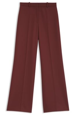 Pantalones regular fit de pernera ancha, Rosa oscuro