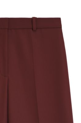 Pantalones regular fit de pernera ancha, Rosa oscuro