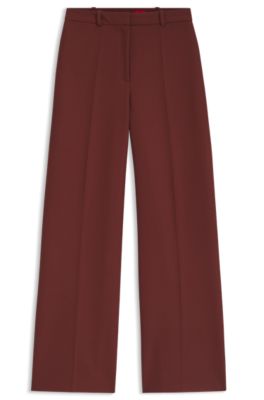 Regular-fit pants with wide leg, Brown
