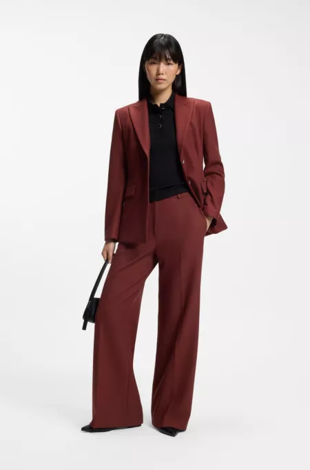 Regular-fit pants with wide leg