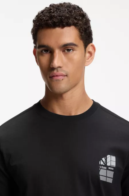 Cotton-jersey T-shirt with graphic print