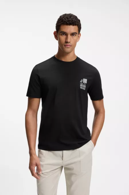 Cotton-jersey T-shirt with graphic print