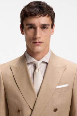 Corbata formal con dibujo en jacquard, Caqui