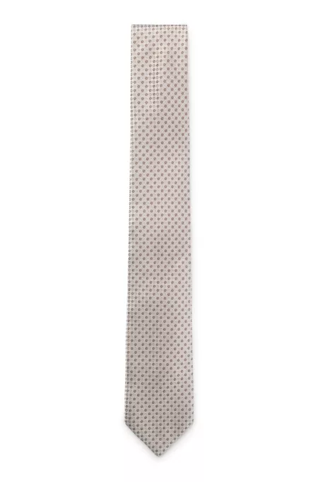 Silk-blend tie with micro pattern