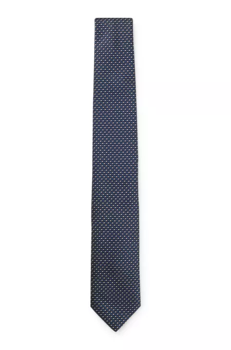 Silk-blend tie with micro pattern