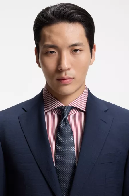 Silk-blend tie with micro pattern
