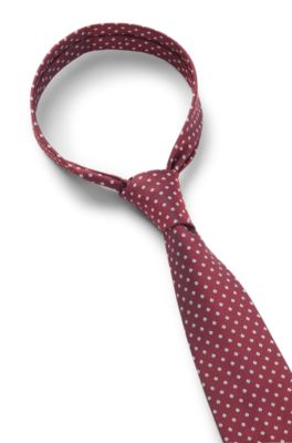 Corbata de seda con microestampado, Rojo claro