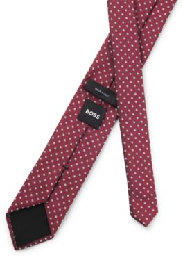 Corbata de seda con microestampado, Rojo claro