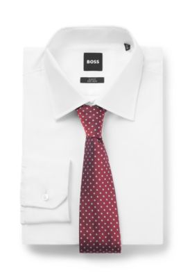 Corbata de seda con microestampado, Rojo claro