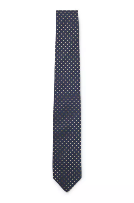 Silk-blend tie with micro pattern
