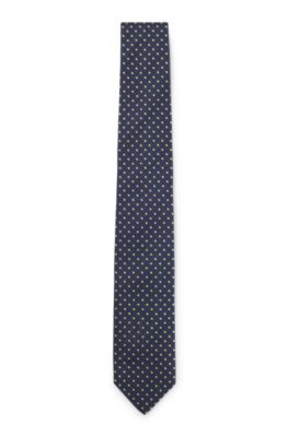 Silk-blend tie with micro pattern, Gold