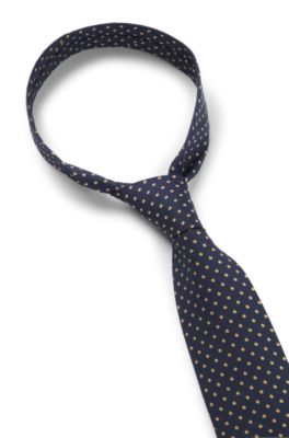 Silk-blend tie with micro pattern, Gold