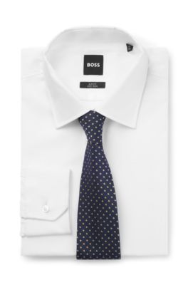 Silk-blend tie with micro pattern, Gold