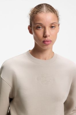 Sudadera de algod&oacute;n con logo de dise&ntilde;o resort, Gris claro