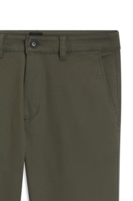 Slim-fit casual chinos in stretch cotton, Green