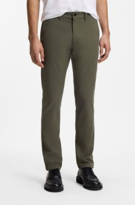 Slim-fit casual chinos in stretch cotton, Green