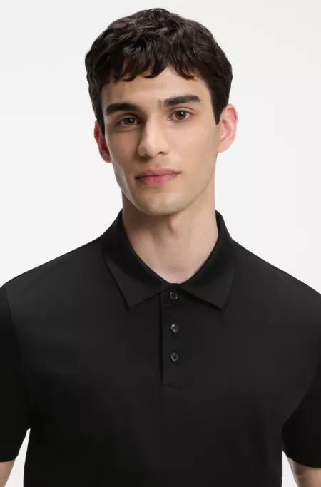 Slim-fit polo in mercerized cotton