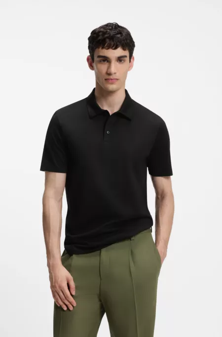 Slim-fit polo in mercerized cotton