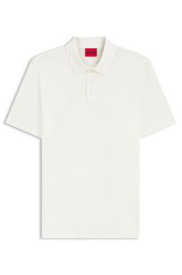 Polo slim fit de algod&oacute;n mercerizado, Blanco