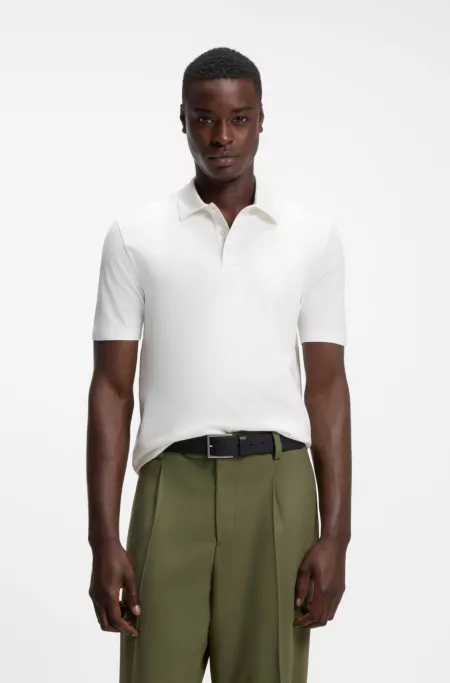 Slim-fit polo in mercerized cotton