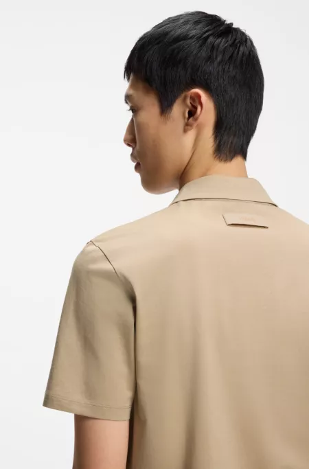 Slim-fit polo in mercerized cotton