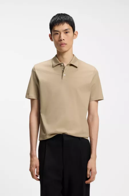 Slim-fit polo in mercerized cotton