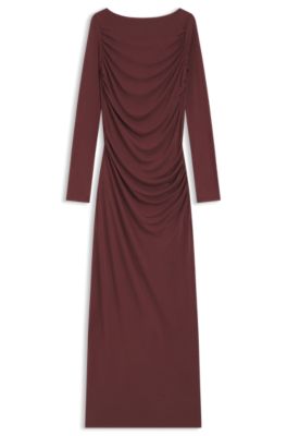 Robe Slim en jersey, Marron