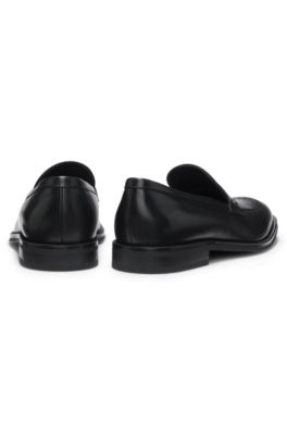 Mocassins en cuir &agrave; monogramme Double&nbsp;B, Noir