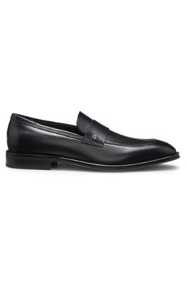 Mocassins en cuir &agrave; monogramme Double&nbsp;B, Noir