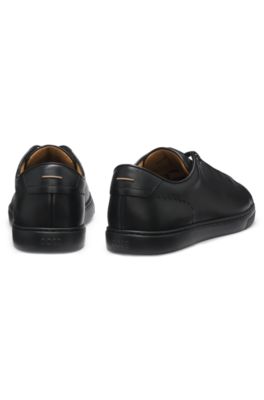 Gary sneakers in brushed leather, Black