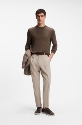 Gary sneakers in brushed leather, Dark Brown