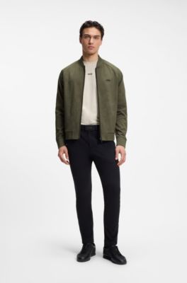 Triangle-jacquard zip-up sweatshirt with rubberized logo, Light Green