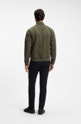 Triangle-jacquard zip-up sweatshirt with rubberized logo, Light Green