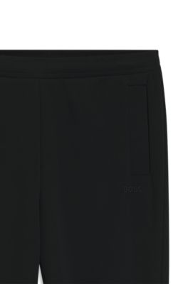 Cotton-blend sweatpants with embroidered logo, Black