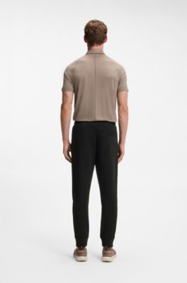 Cotton-blend sweatpants with embroidered logo, Black