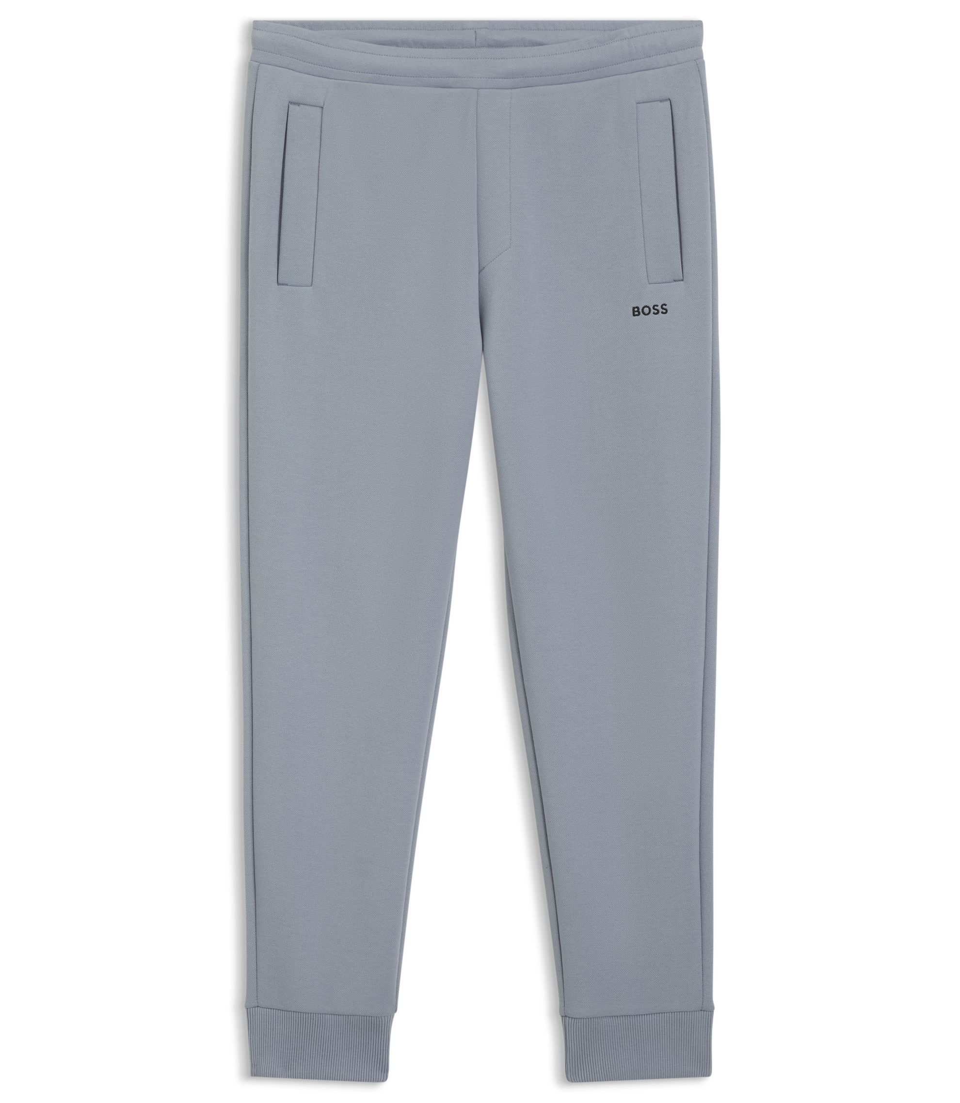 BOSS - Cotton-blend sweatpants with embroidered logo - Dark Grey
