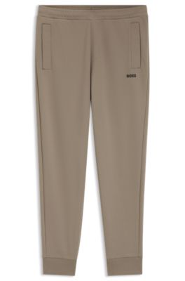 Cotton-blend sweatpants with embroidered logo, Light Green