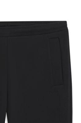 Cotton-blend sweatpants with embroidered logo, Dark Blue