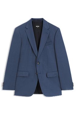 Slim-fit suit jacket in virgin wool serge