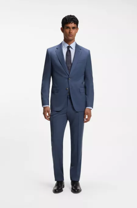 Slim-fit suit jacket in virgin wool serge